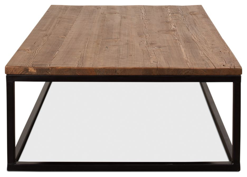 Brick Maker  x27s Boards Coffee Table Reclaimed Wood Top   Industrial   Coffee Tables   by Sideboards and Things  Houzz