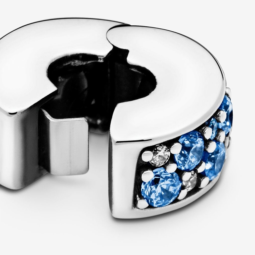 PANDORA  Blue Pavé Clip Charm