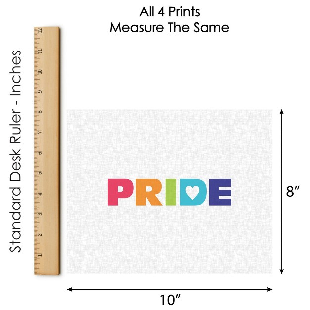 Big Dot Of Happiness Love Is Love Pride Unframed Rainbow Linen Paper Wall Art Set Of 4 Artisms 8 X 10 Inches