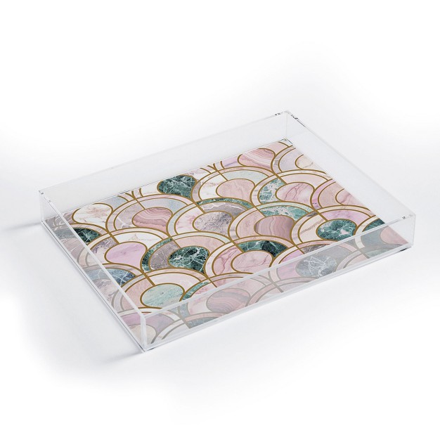 Emanuela Carratoni Rose Gold Marble Inlays Acrylic Tray Deny Designs