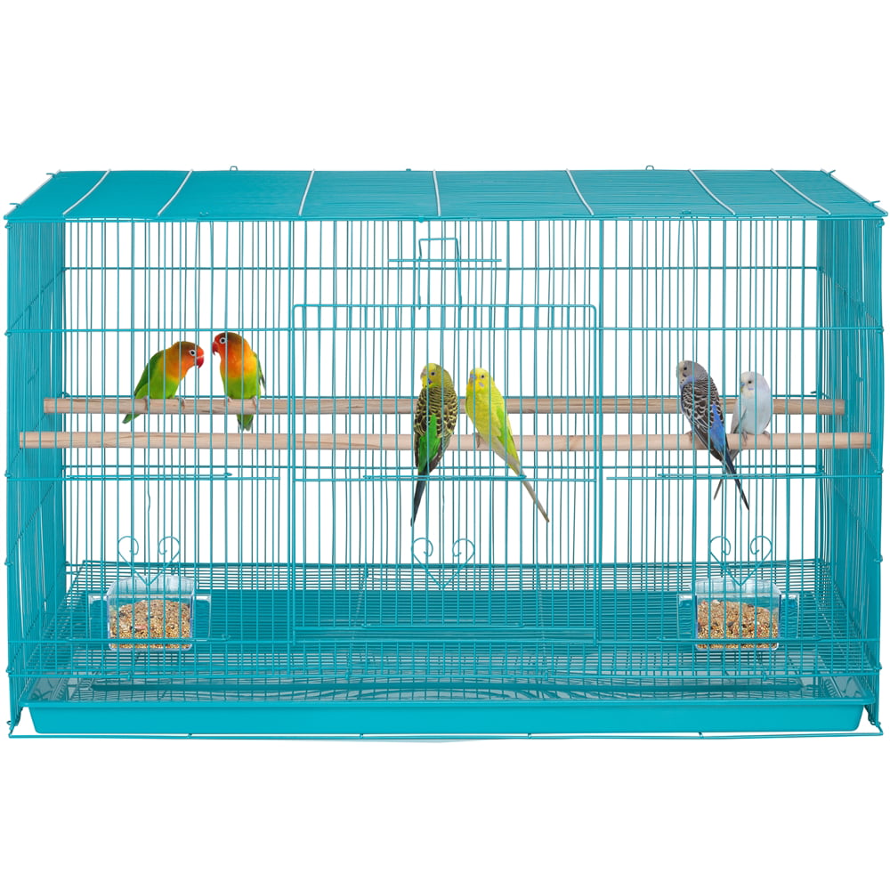 Easyfashion Flight Cage for Birds， Teal Blue