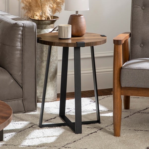 Middlebrook Designs Barnett Round Metal Wrap Side Table - Set of 2