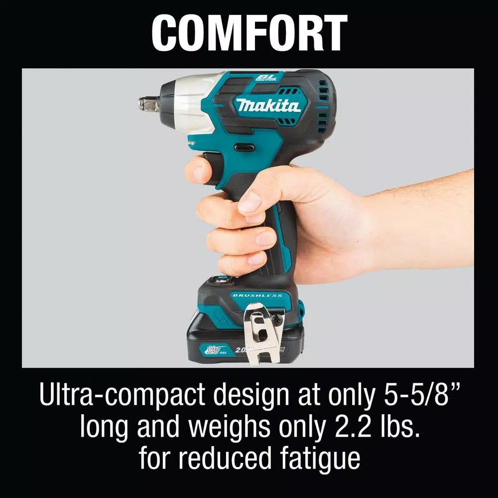 Makita 12-Volt MAX CXT Lithium-Ion Brushless Cordless 3/8 in. sq. Drive Impact Wrench Kit (2.0 Ah) and#8211; XDC Depot