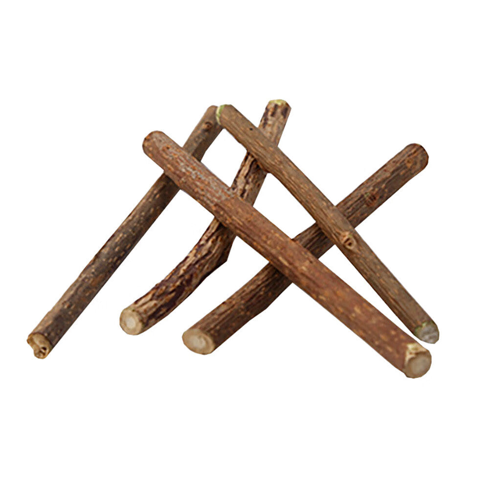 Sehao 10PC Apple Wood Chew Sticks Twigs for Small Pets Rabbit Guinea Pig Parrot pet other Teething Sticks Brown