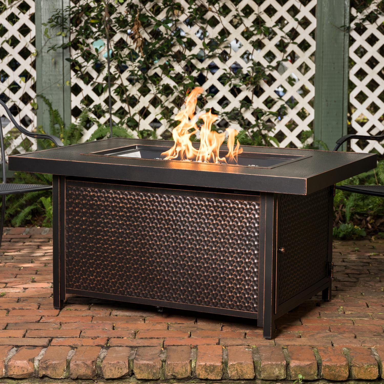 Ultimate Patio La flore 48-Inch Rectangle Aluminum Natural Gas Fire Pit