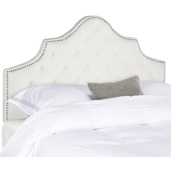 Safavieh Arebelle White Velvet Upholstered Tufted Headboard - Silver Nailhead (Full) - - 11551716