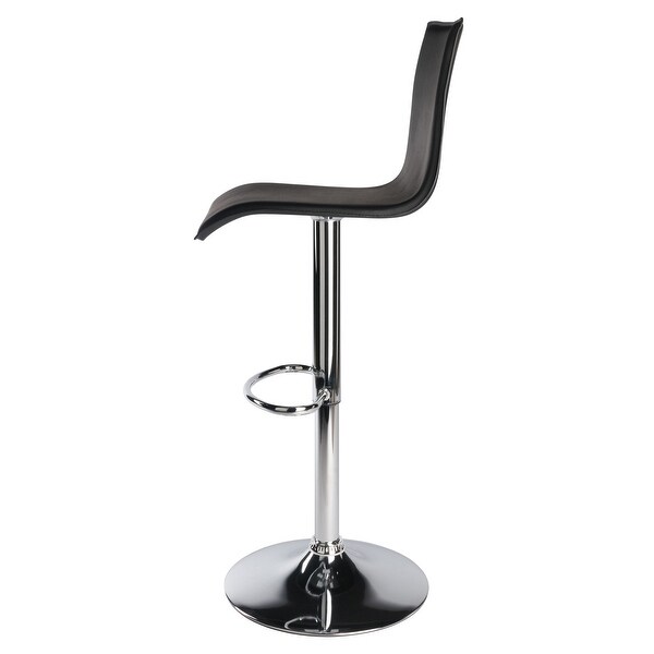 Wood Spectrum High Back Adjustable Swivel Stool， Black and Chrome Finish