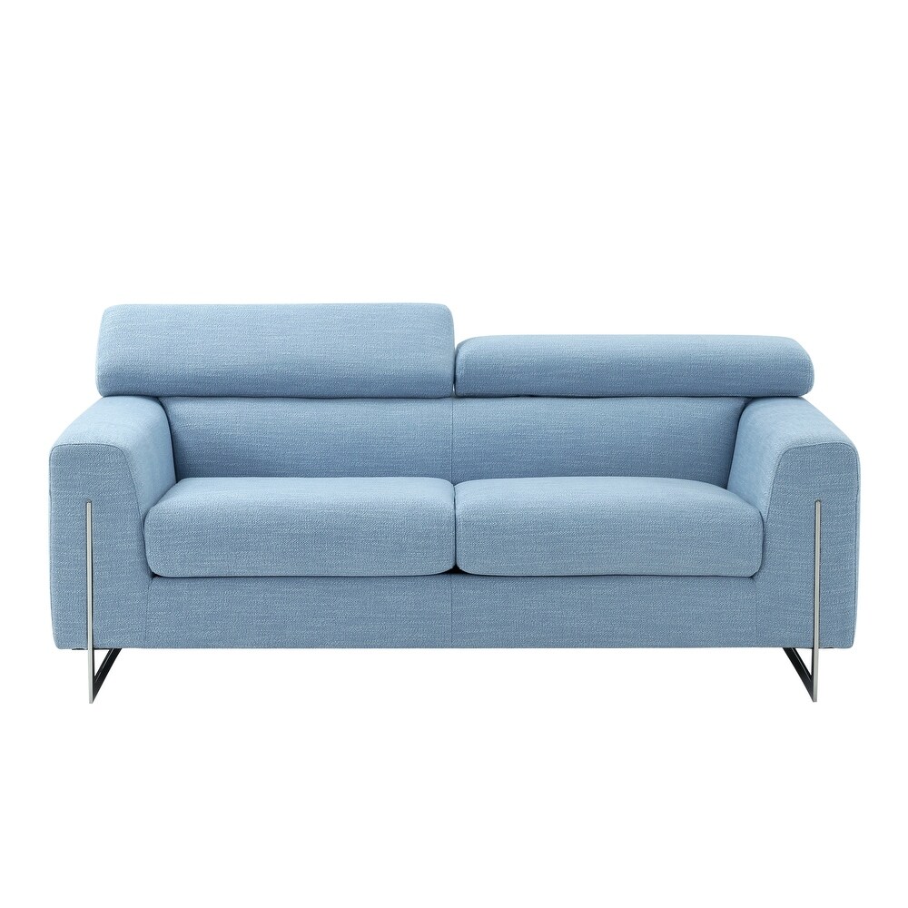 Pasargad Home Serena Upholstered Sofa with Adjustable Headrests