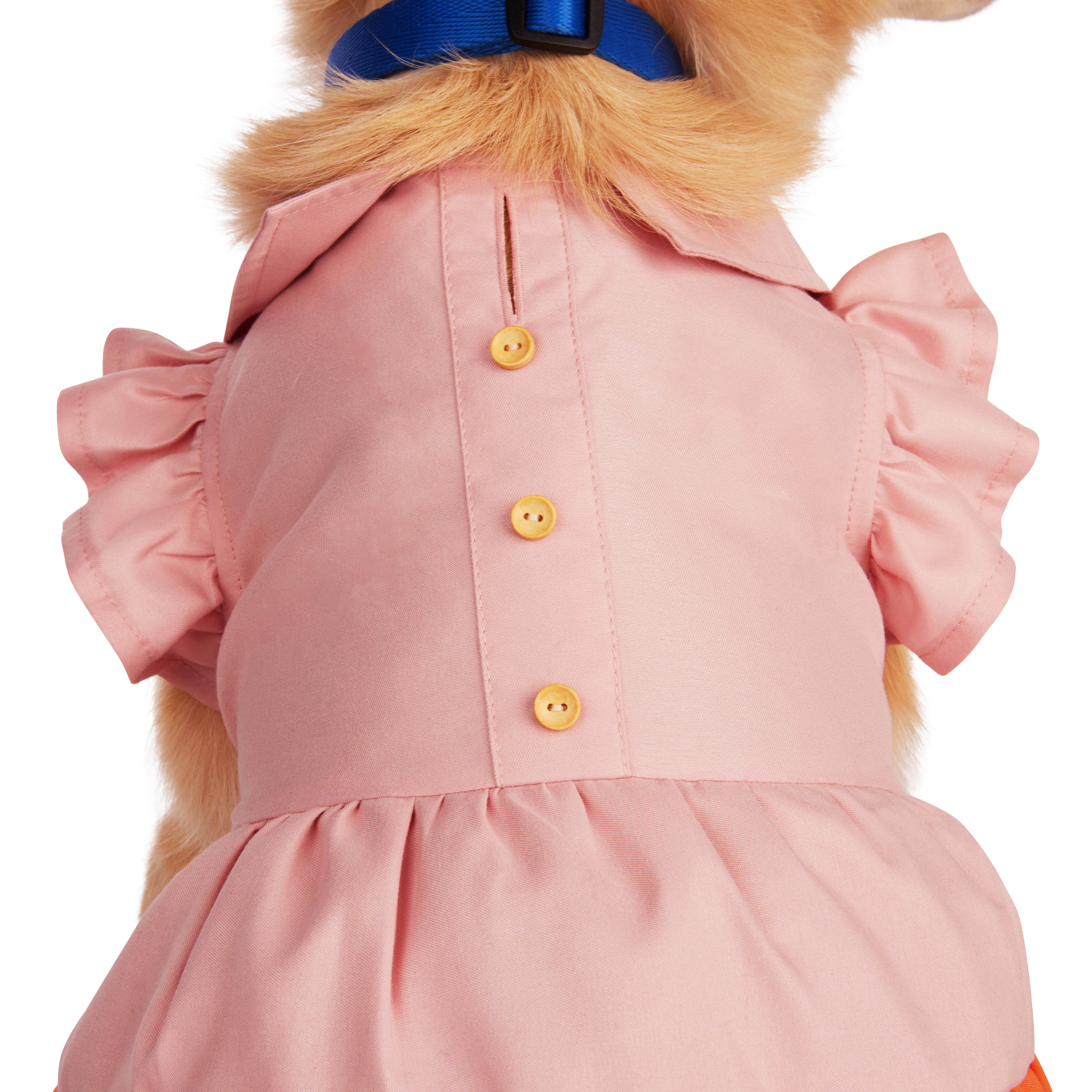 YOULY Pink Collared Dog Dress， XX-Small