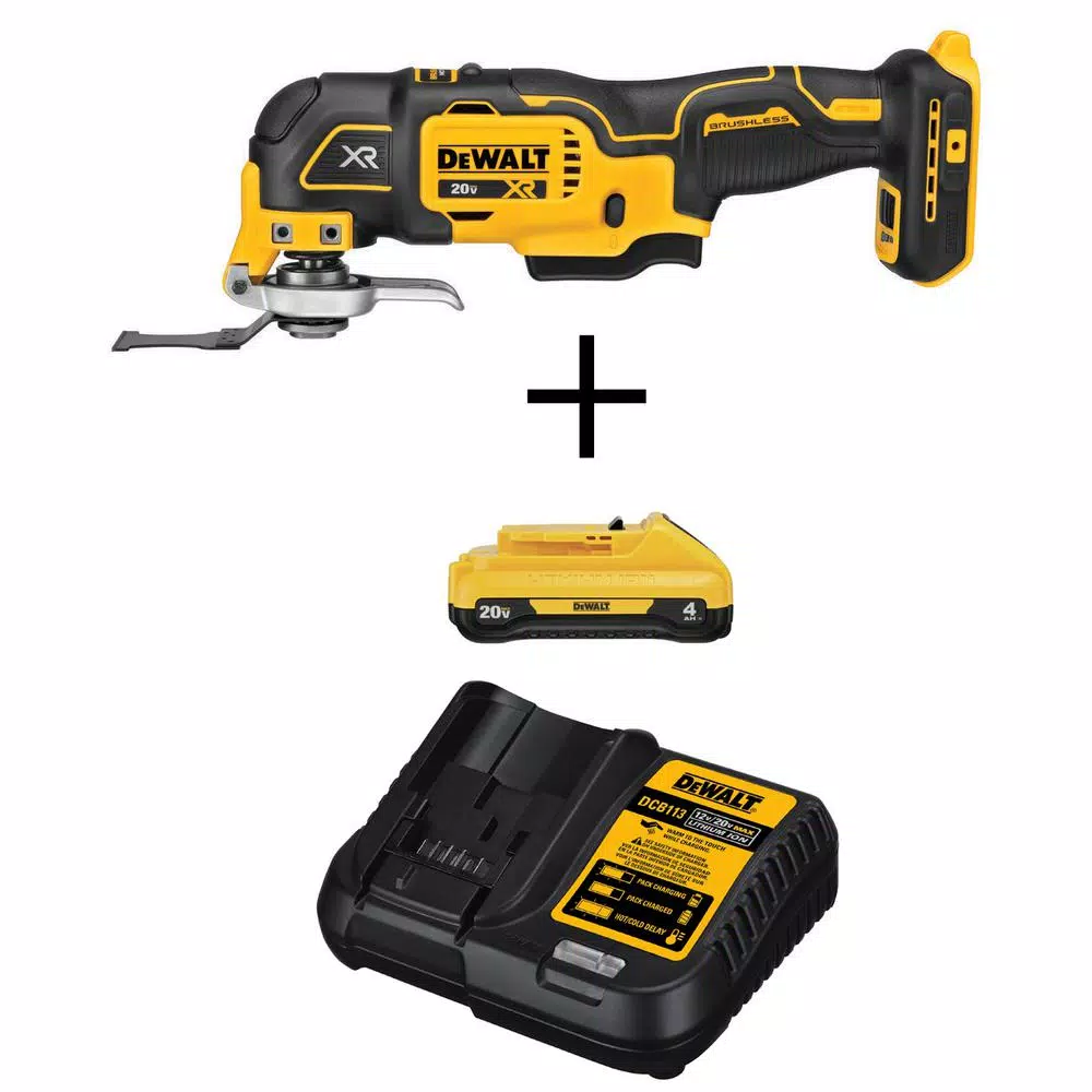 DEWALT 20-Volt MAX XR Cordless Brushless 3-Speed Oscillating Multi-Tool with (1) 20-Volt 4.0Ah Battery and Charger and#8211; XDC Depot