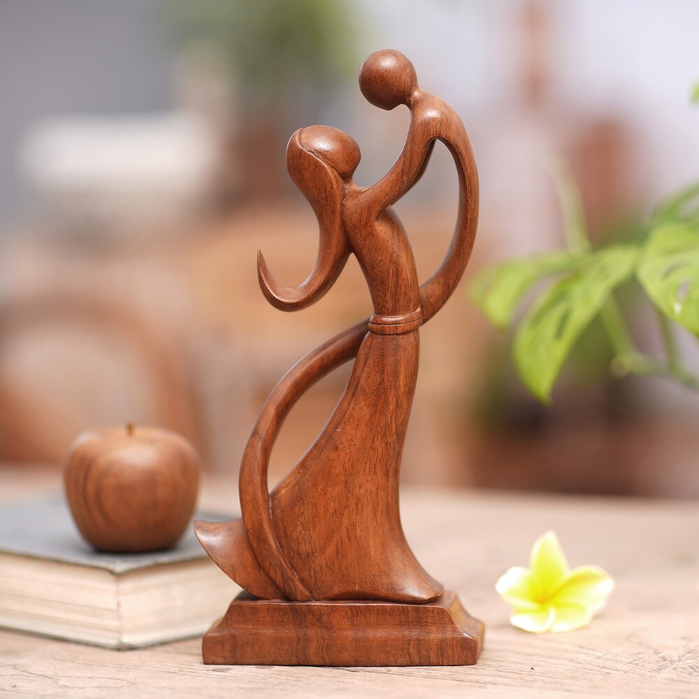 Novica Handmade Dancing With Son Wood Sculpture