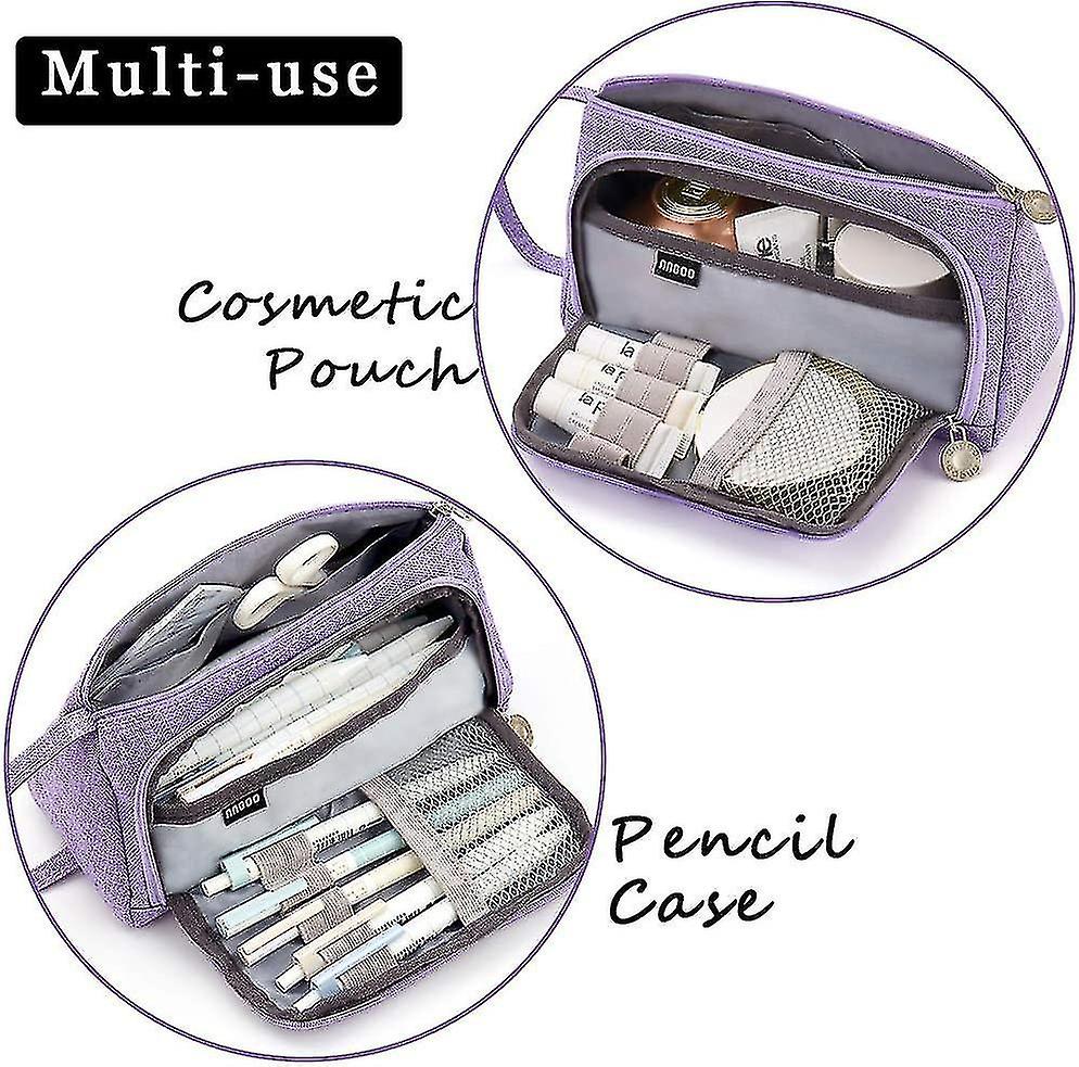 Multifunctional Large Capacity Pencil Case Pouch Premium Canvas Pencil Bag Stationery Organizer For Girl Lady