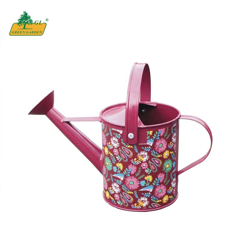 Customized Powder Coated Bright Color Waterproof Mini Metal Watering Can With Polk Dots In Bulk