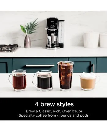 Ninja CFP301 DualBrew Pro Specialty Coffee System， Single-Serve， Compatible with K-Cups 12-Cup Drip Coffee Maker