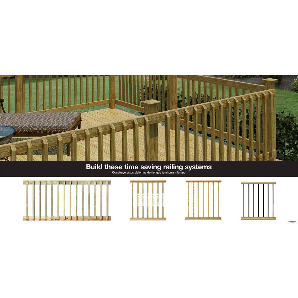 WeatherShield 2 in. x 2 in. x 42 in. Wood Pressure-Treated Mitered 1-End B1E Baluster (16-Pack) 186709