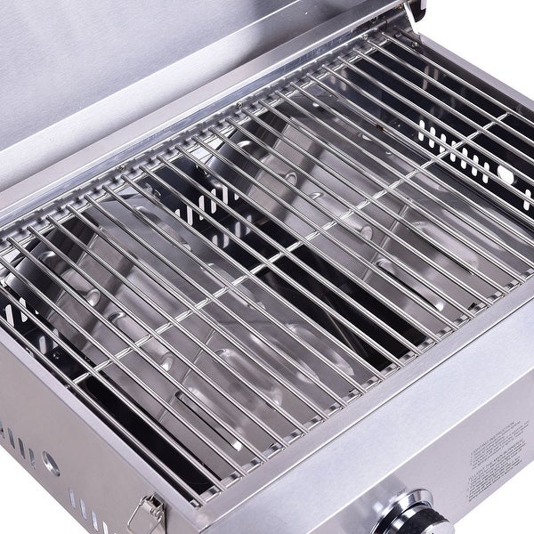 2 Burner Portable Stainless Steel BBQ Table Top Grill for Outdoors - 22