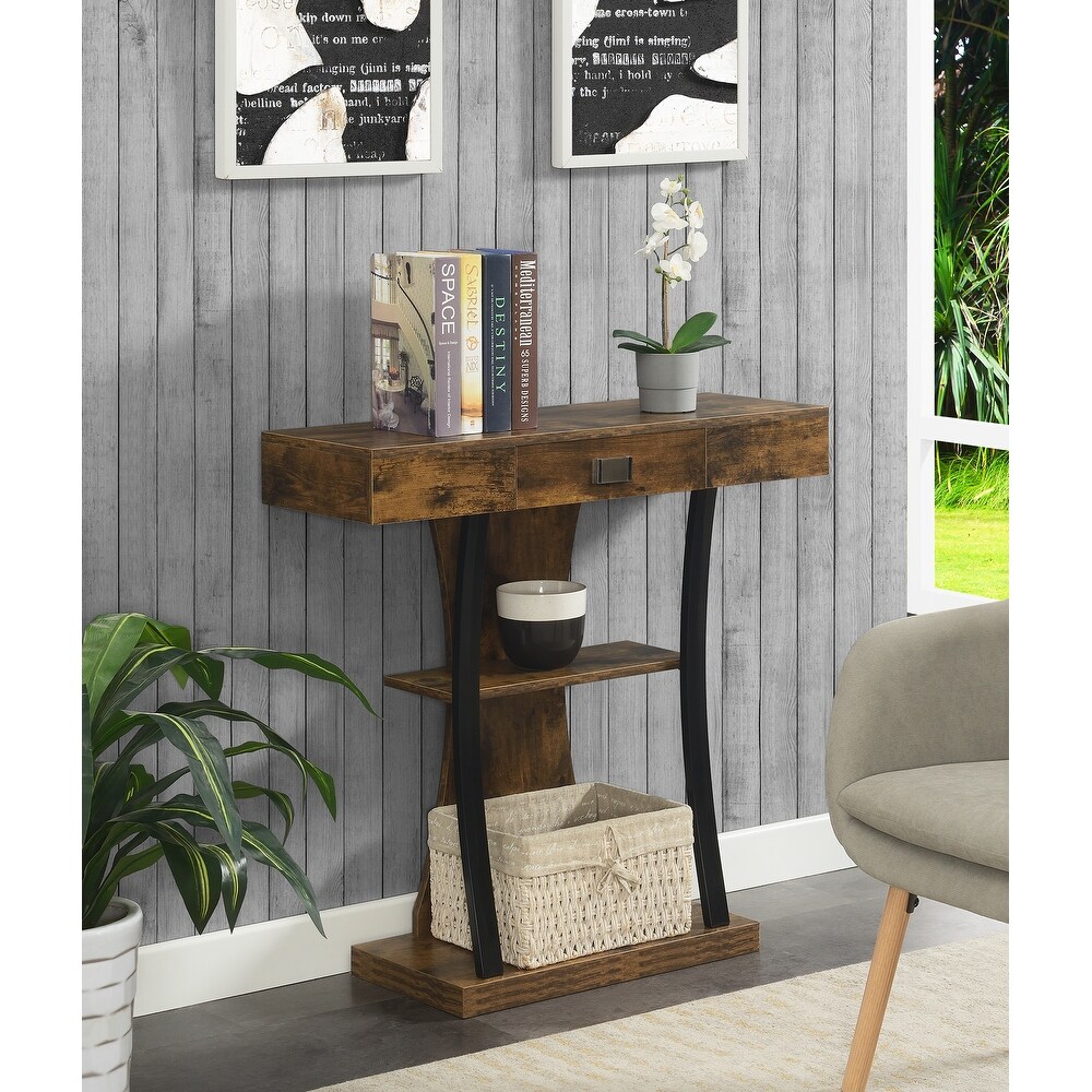 Convenience Concepts Newport 1 Drawer Harri Console Table with Shelves