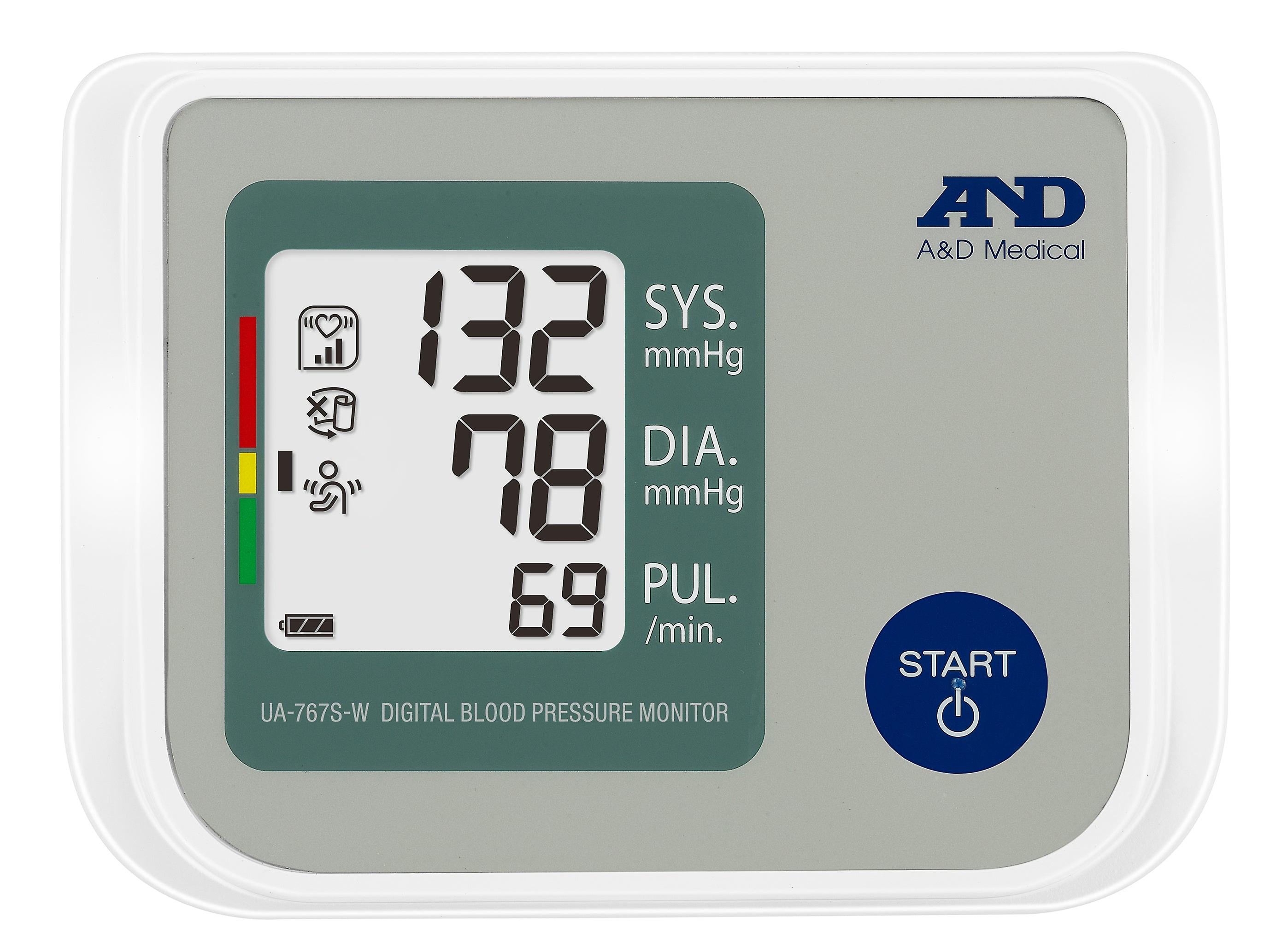 AandD UA-767S-W Blood Pressure Monitor - Upper Arm - 22-42cm - 60 Memory Sites - Recommended Dutch Heart Foundation