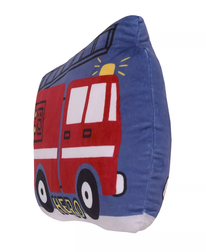 Everything Kids Fire Truck Shaped Decorative Pillow  9.5 x 15