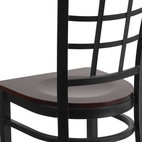 Steel Window Back Restaurant Chair - 16.5