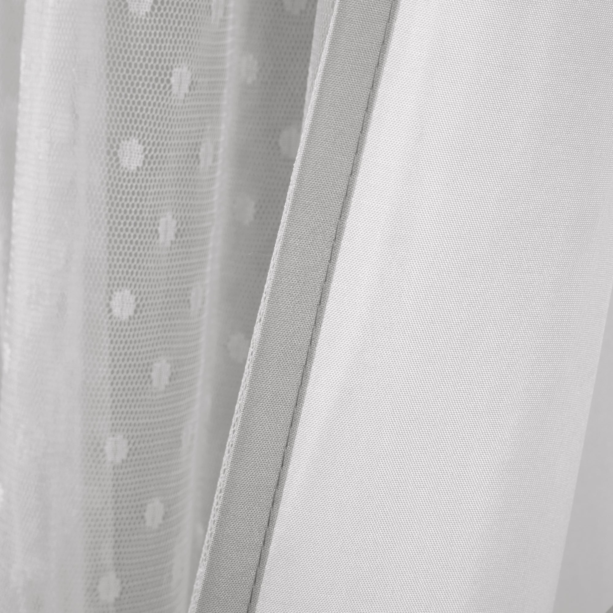 Cottage Polka Dot Sheer Window Curtain Panel Set