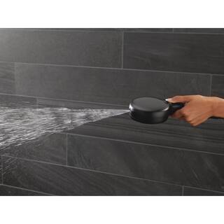 Delta 7-Spray Patterns 4.5 in. Wall Mount Handheld Shower Head 1.75 GPM with Slide Bar and Cleaning Spray in Matte Black 51584-BL