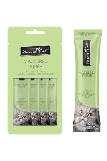 Fussie Cat Mackerel Puree Treat 4 pk