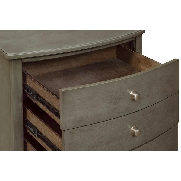 Bedroom Nightstand with 3 Drawers in Gray Finish