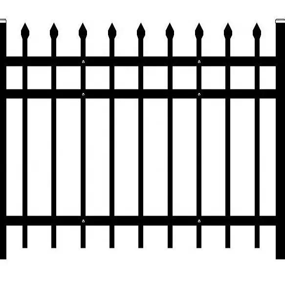 Hot Sale Wholesale Steel Fence Black Curved Spear Top Fencing For Houses