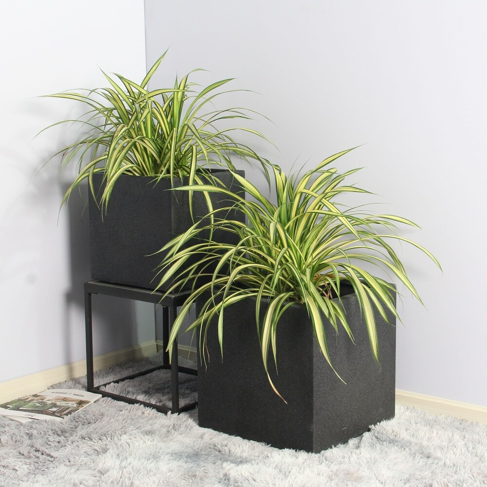 RHINE SQUARE POLY PLANTER (set of 2)