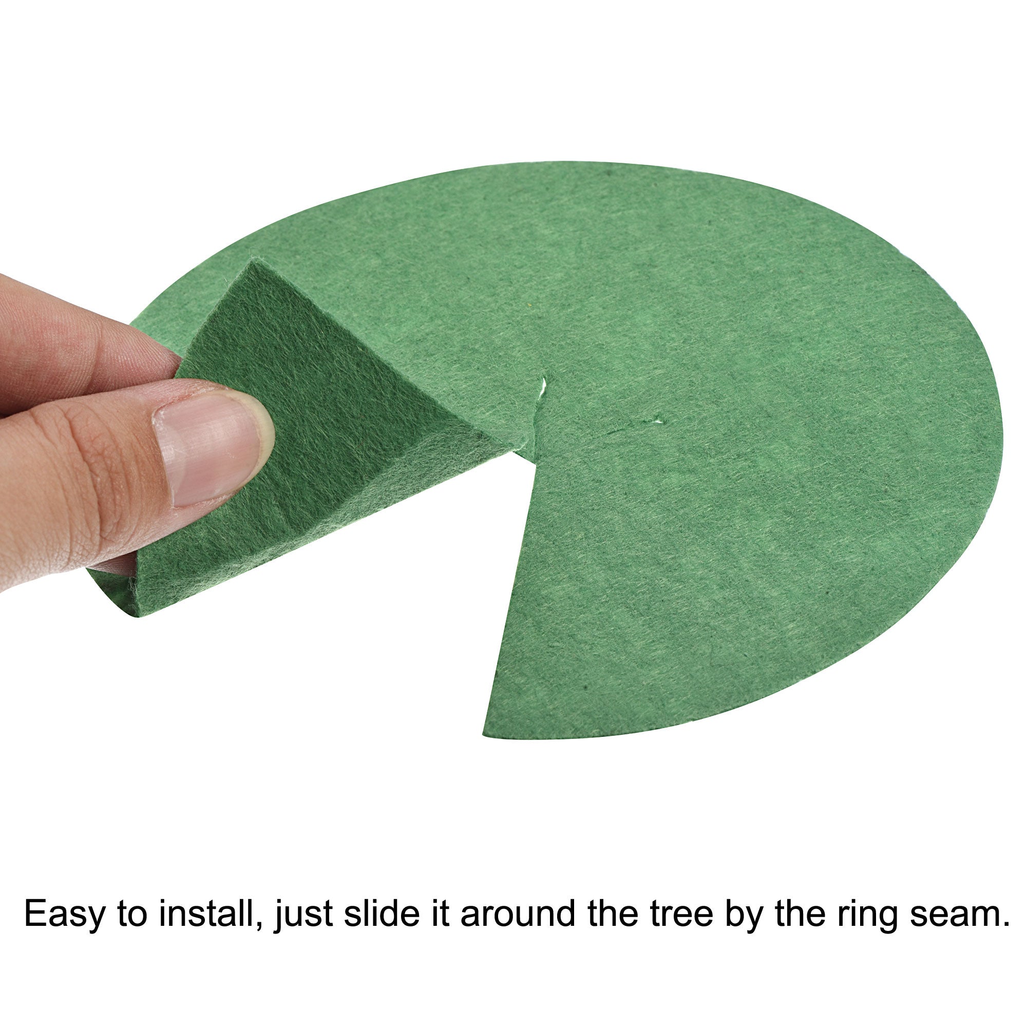 Uxcell 5.4" Round Nonwoven Tree Mulch Ring Mat Cover Plant Barrier, Green 12 Pack