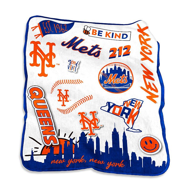 New York Mets 50'' x 60'' Native Raschel Plush Throw Blanket