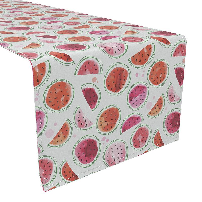 Table Runner， 100% Cotton， 16x108， Watermelon Design