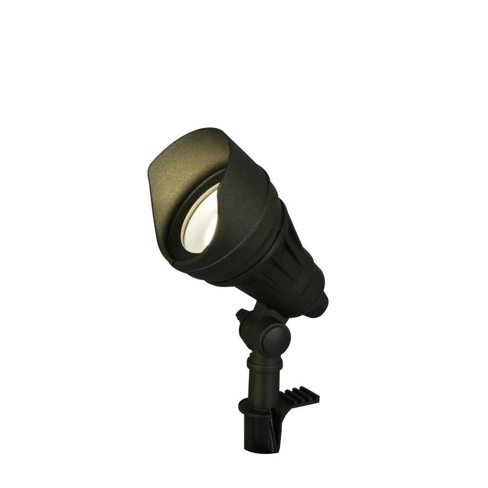 Hampton Bay 13.3-Watt Millennium Black Adjustable Light Color Outdoor Integrated LED Landscape Flood Light IWH1501LL-5