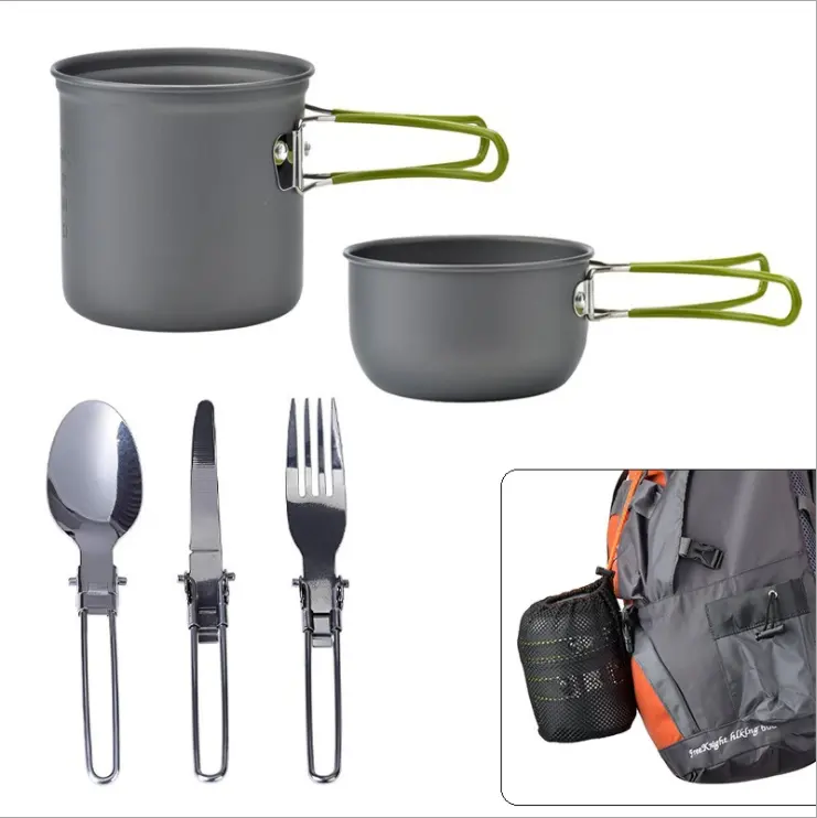 RTSWY 1367 Premium Quality Aluminium cooking pot Outdoor Hiking camping cookware set