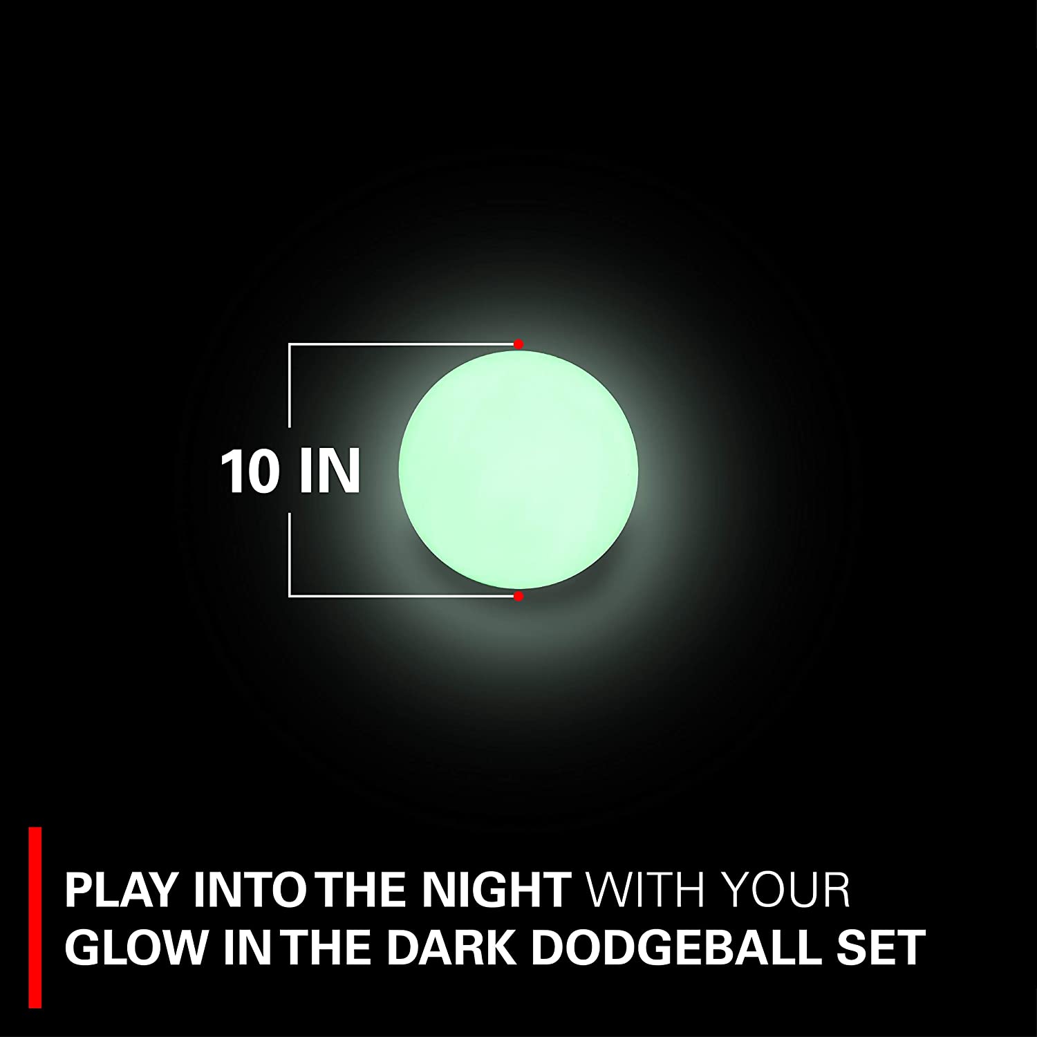 Rukket Sports Glow in the Dark Dodgeball Set for All Ages, Carry Bag & Air Pump Included