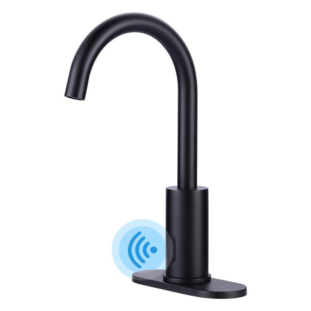 WOWOW Commercial Touchless Single-Hole Bathroom Faucet in Matte Black 2322301B