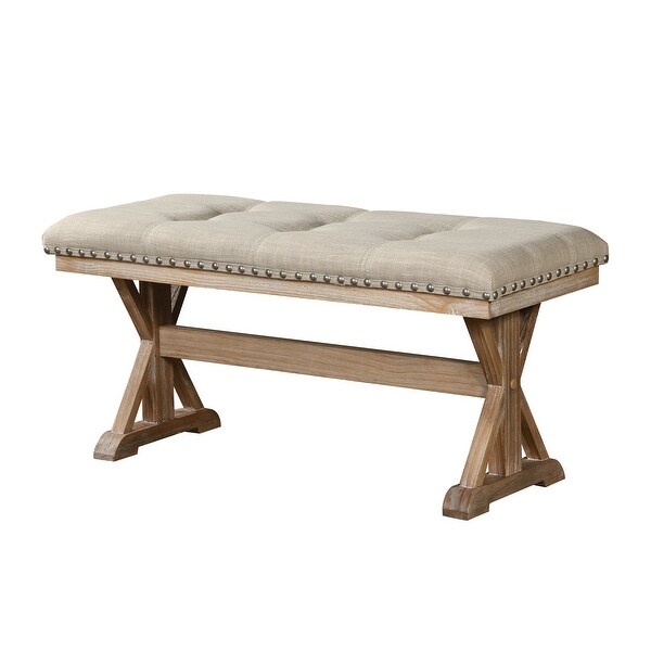 Best Quality Furniture Linen Dining Bench with Nailhead Trim