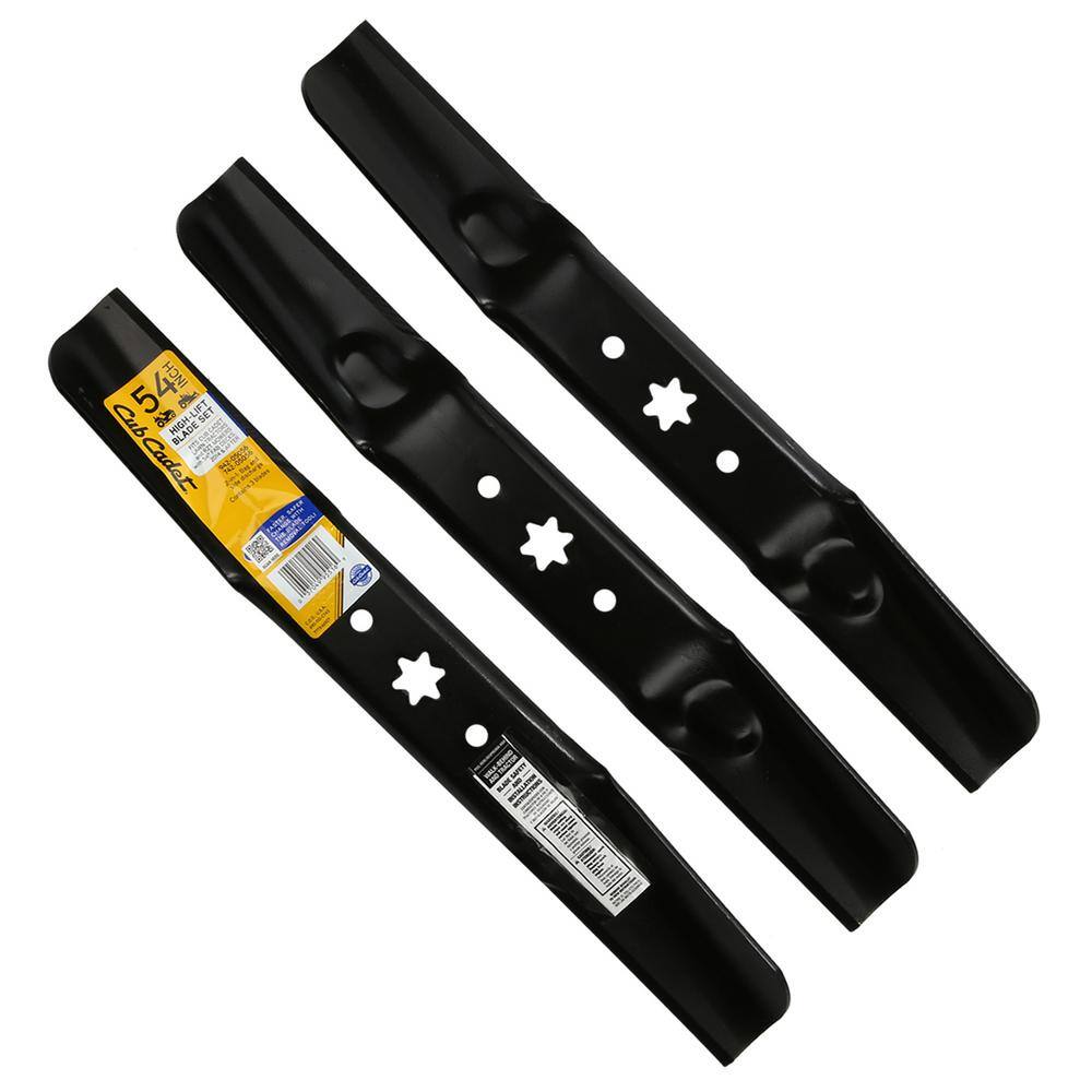 Cub Cadet Original Equipment High Lift Blade Set for Select 54 in. Riding Lawn Mowers with 6-Point Star OE# 942-05056 742-05056 490-110-C143