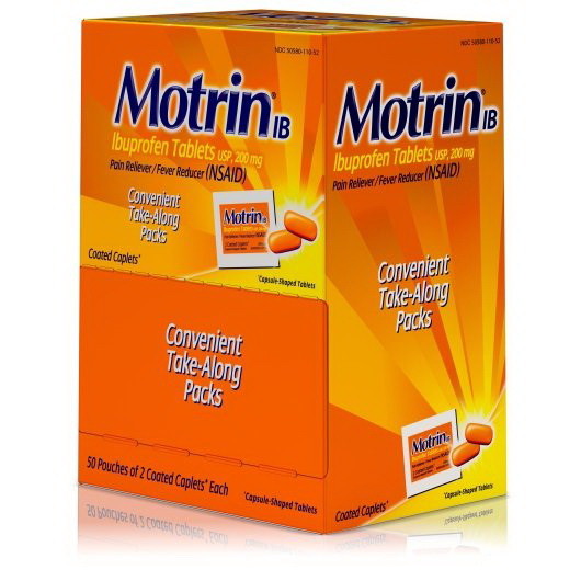 Motrin Ibuprofen Tablets  100 Count  12 per case