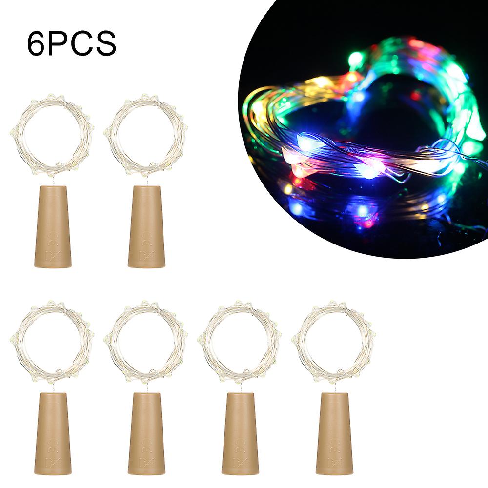 4.5v 0.9w 1.5meters 15 Led Copper Wire Fairy String Light 6 Pack Multi-color Twistable Bendable Foldable Bottle Stopper Atmosphere Lamp Ip65 Water Res