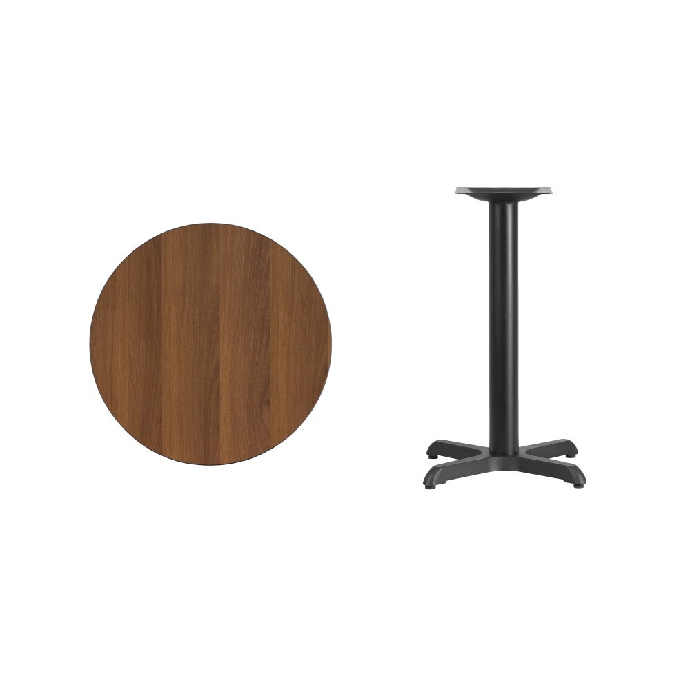 24'' Round Laminate Table Top with 22'' x 22'' Table Height Base   24\