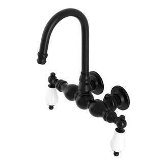 Kingston Brass Vintage 3-38 in. 2-Handle Wall Mount Claw Foot Tub Faucet in Oil Rubbed Bronze HCC73T5