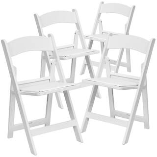 Carnegy Avenue White Resin Folding Chair (Set of 4) CGA-LE-3623-WH-HD