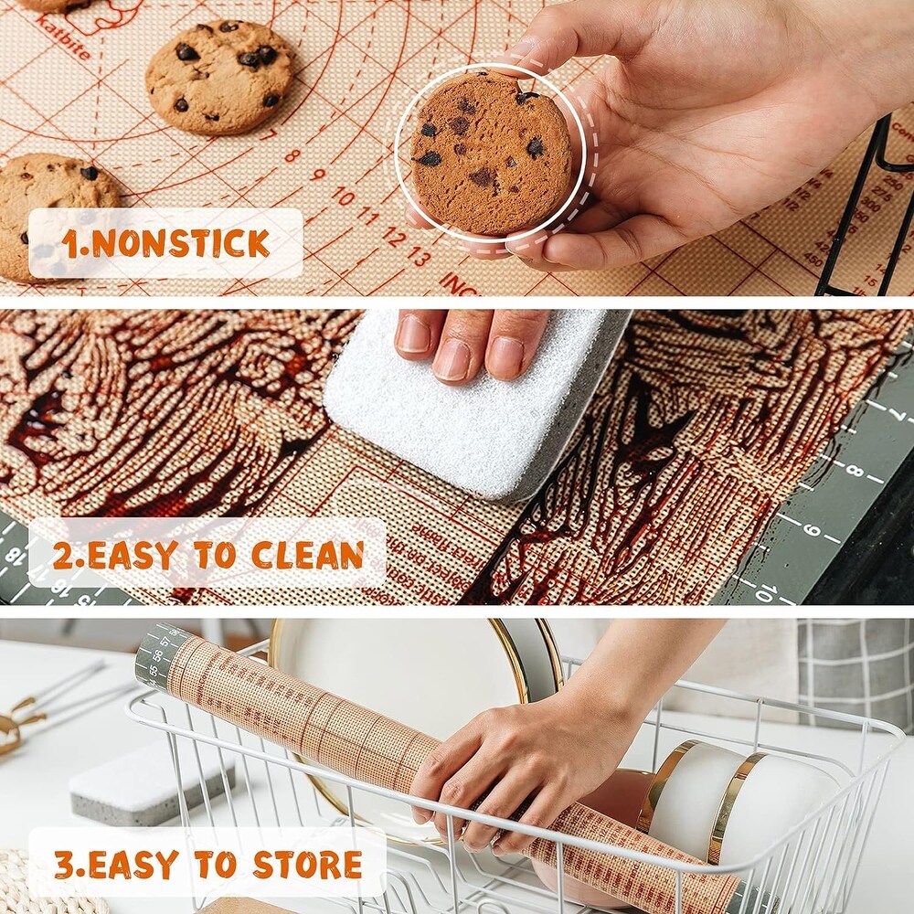 Katbite Large Baking Mat Set  Reusable Nonstick Bakeware Mats for Cookies