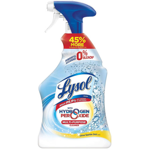 Reckitt Benckiser Lysol Hydrogen Peroxide Cleaner | Liquid， 32 fl oz (1 quart)， Citrus ScentSpray Bottle | RAC89289