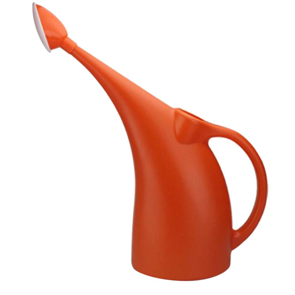 Large Capacity Long Mouth Garden Watering Can Water Sprinkler - 3L Orange with Rose