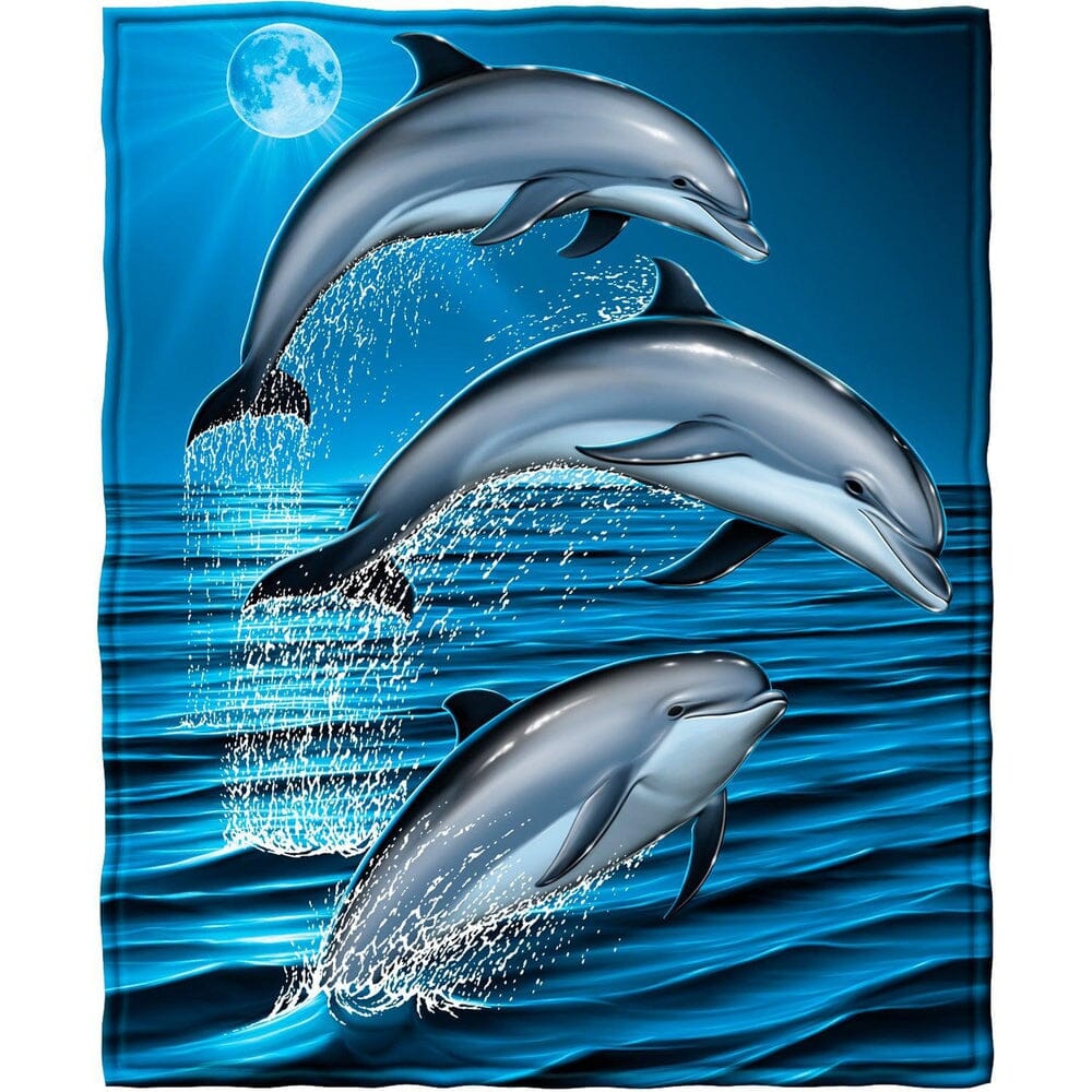 Dolphins Super Soft Full/Queen Size Plush Fleece Blanket