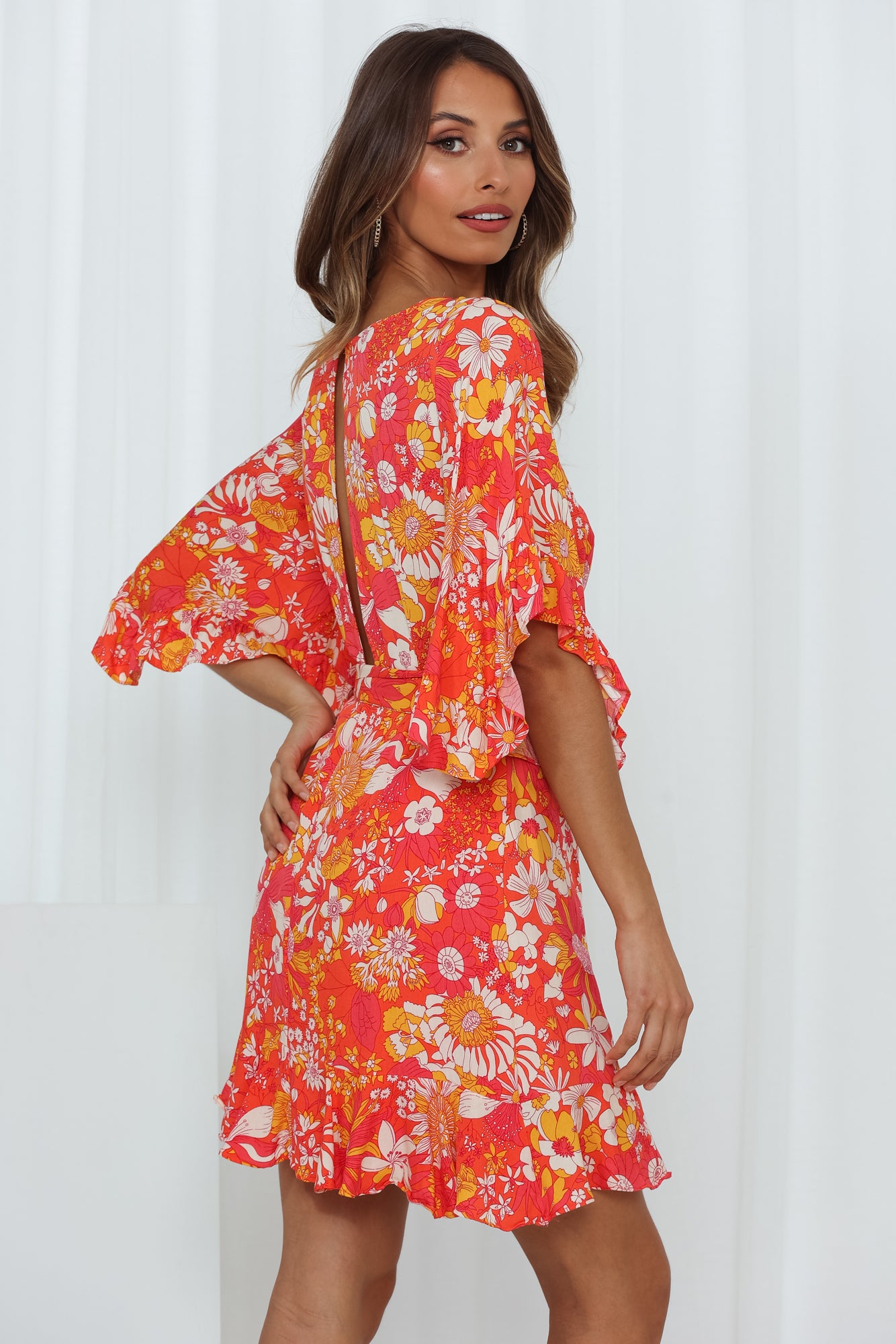 Waffles At Brunch Dress Orange