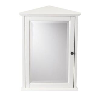 Home Decorators Collection Hamilton 20 in. W x 27 in. H Surface-Mount Corner Wall Medicine Cabinet in Ivory 0567700410